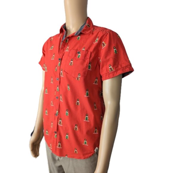 Free Planet What's Crackin? Nutcracker Button-Down Shirt M - Picture 5 of 9